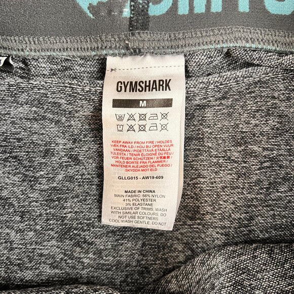 GymShark Womens Seamless Flex Leggings Gray  Turquoise Elastic Waist Sz M - Picture 4 of 10